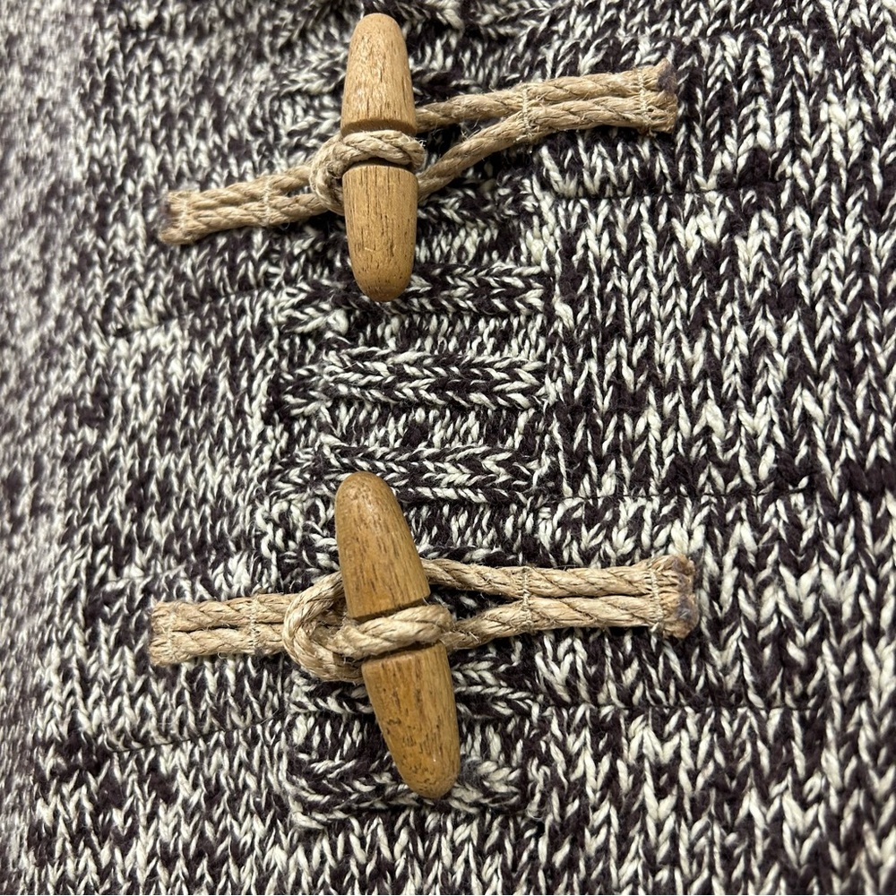 VTG 90s Polo Ralph Lauren 100% Cotton Brown Knit Fisherman Toggle Sweater Sz L - Picture 5 of 11
